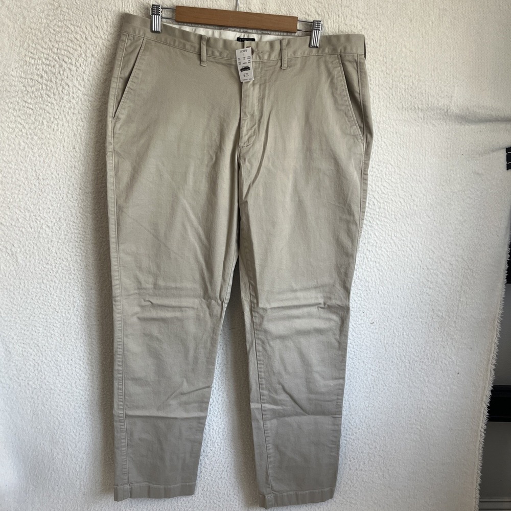 j crew‎ Straight-fit tech chino pant Size 38 X 32 Tan Khaki